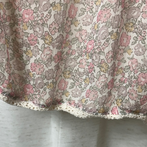 Sleeveless Pink Floral Mini Dress with Button Front - Picture 6 of 7